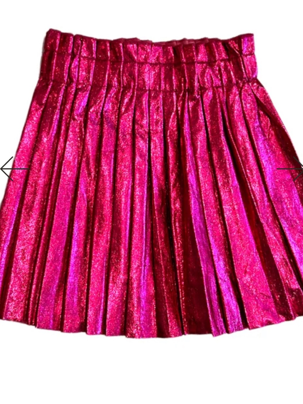Lola + The Boys Foil Pleated Skirt- Fuchsia